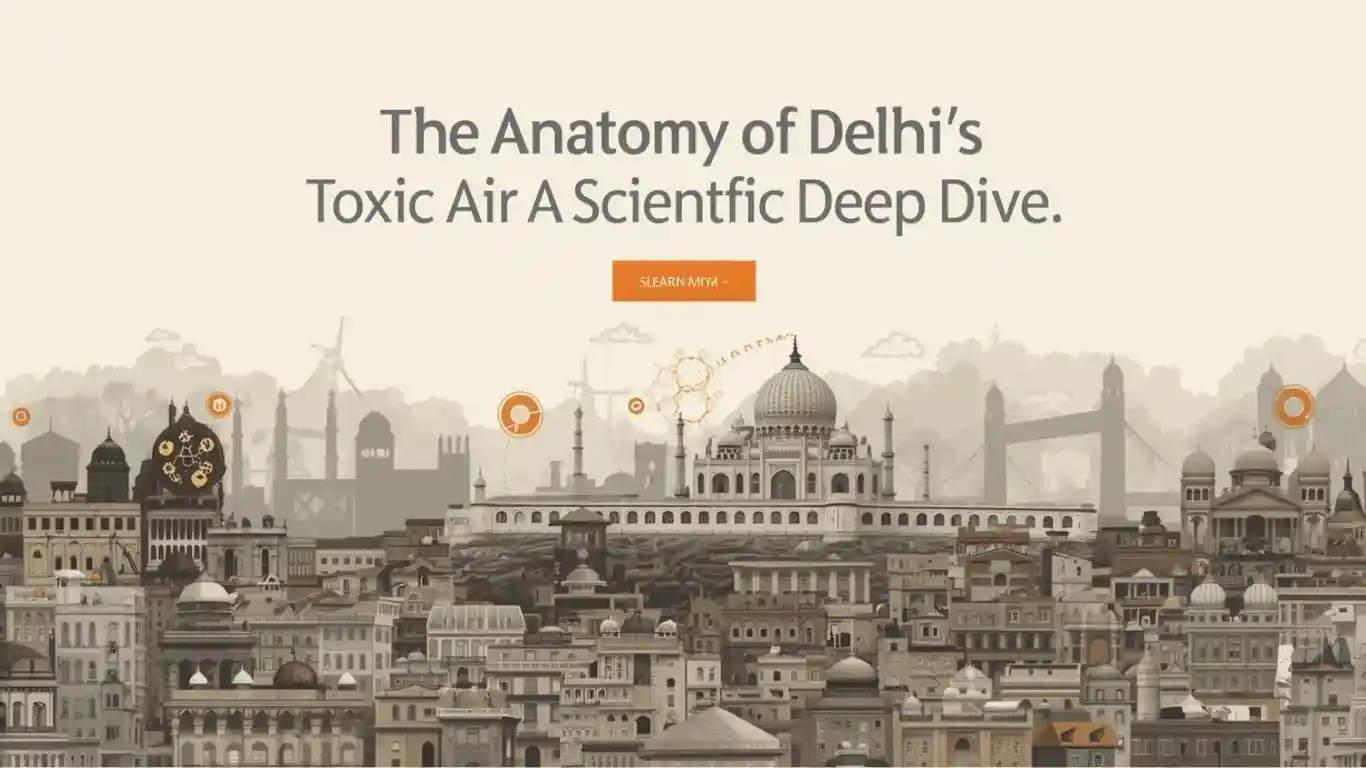 Delhi pollution, PM2.5, AQI, Stubble Burning, Atmospheric Inversion, Smog Composition, Air Quality Index, Winter Pollution Delhi, Health Effects of PM2.5, Delhi Air Pollution Solutions, delhi's toxic air